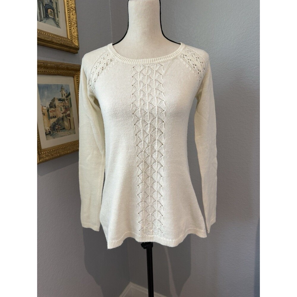Vintage Y2K Cream Button Back Sweater Romantic Parisian XS Candie’s Euro Summer